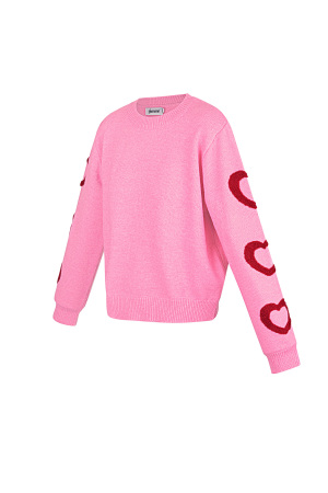 Pull En Laine Mélange Femme Col Rond Motif Cœur Design h5 Image2