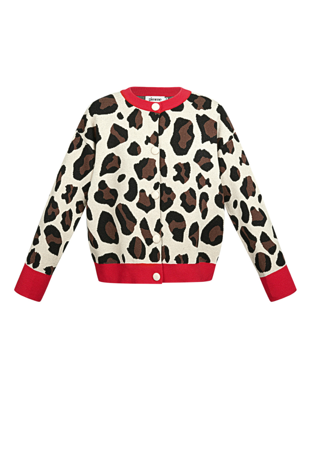 Cardigan En Maille À Motif Léopard Avec Bordures Contrastantes 