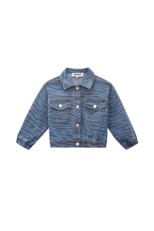Veste En Coton Pour Enfants Style Jean Motif Rayé Classique h5