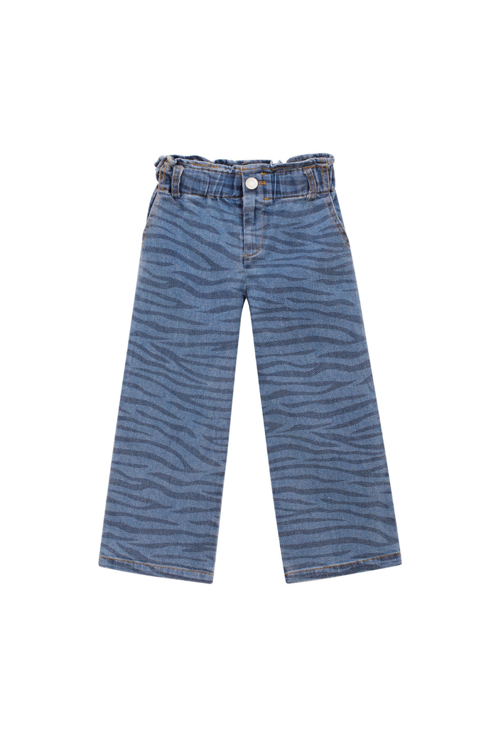 Cotton Denim Pants Casual Zebra Stripes 