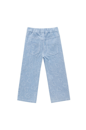 Coton Denim Femme Pantalon Droit Casual Bleu Clair h5 Image2