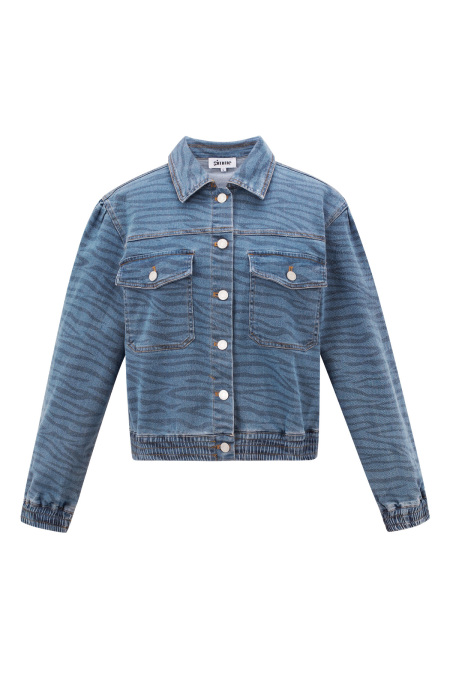 Veste en jean Femme Coupe Courte Motif Tigre 2