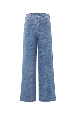 Cotton Woven Femmes Pantalon Droit Jean Medium Indigo Casual h5 