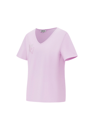 Coton T-Shirt Femme Col V Motif Cœur Brodé h5 Image5