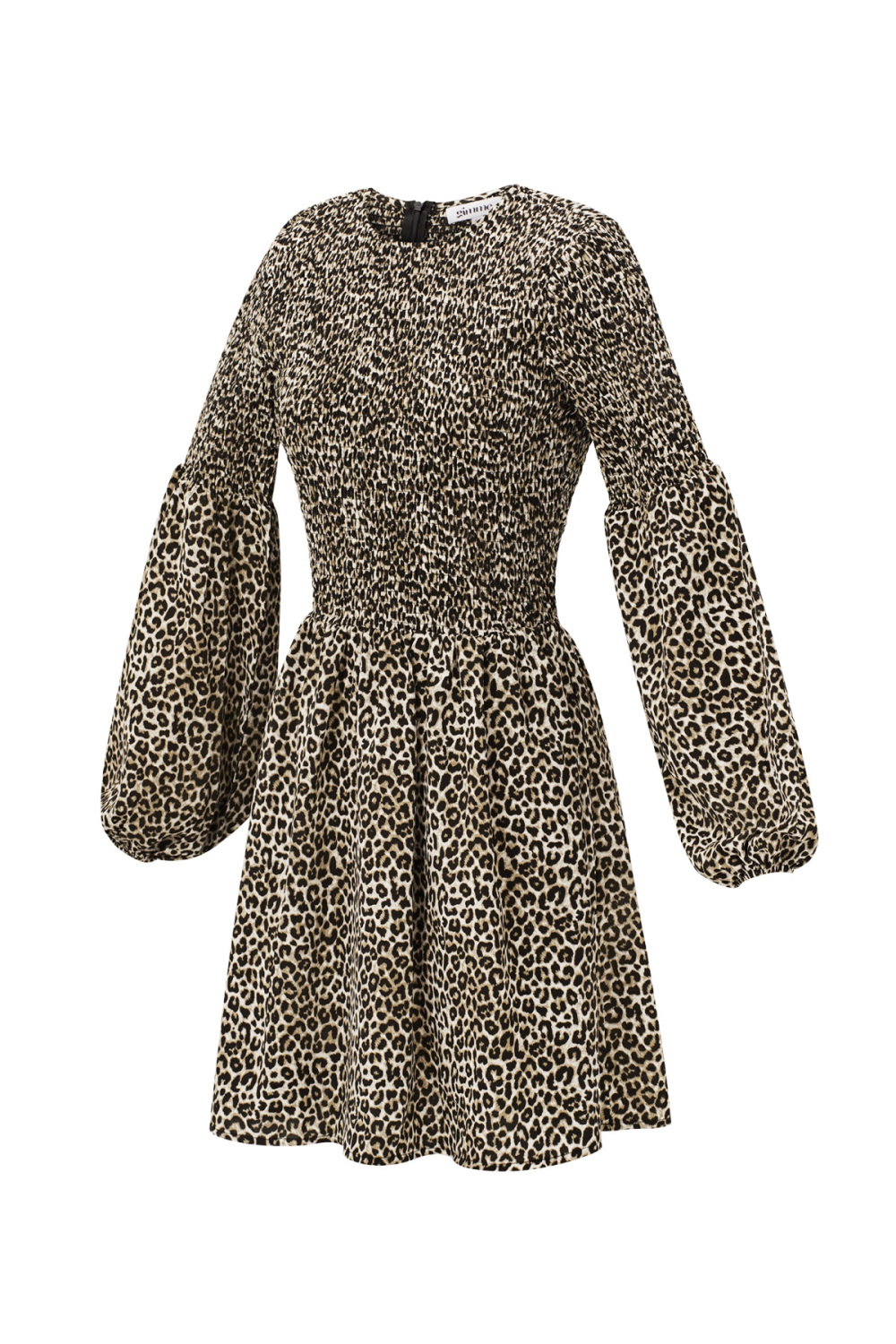Robe Mini Femme En Polyester Imprimé Léopard Manches Ballon Image6