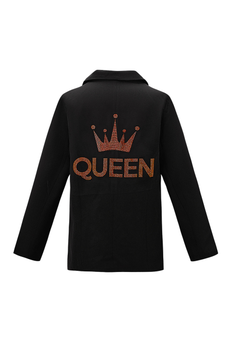Blazer de Costume Femme en Polyester Broderie Couronne 2