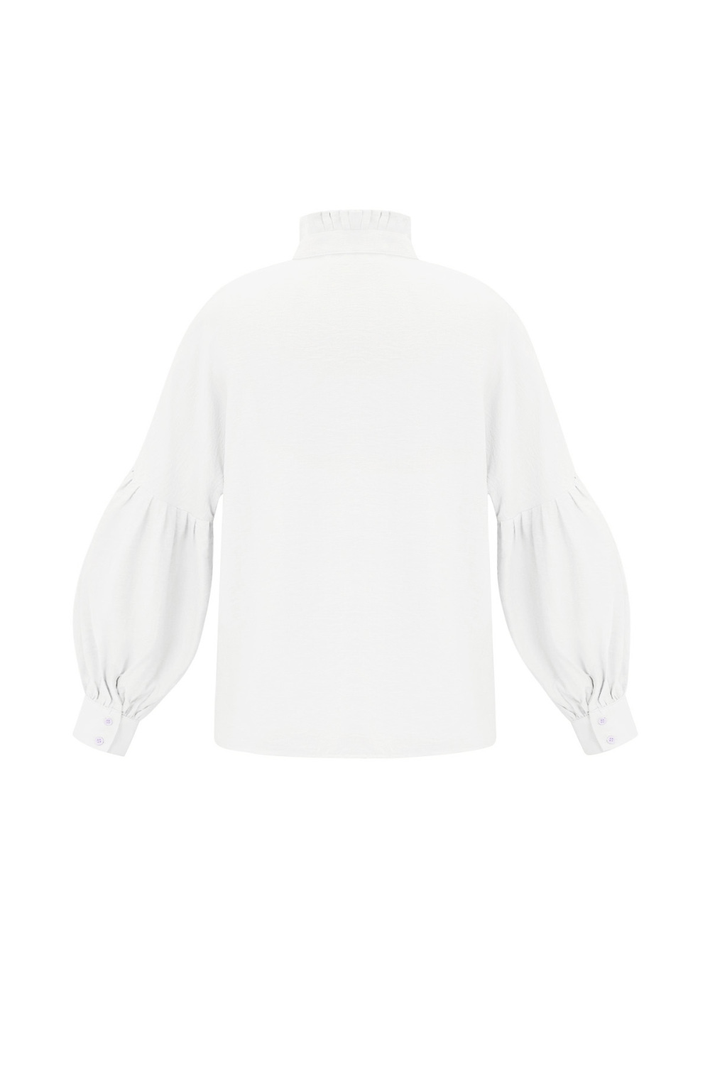 Blouse Femme En Viscose Manches Ballon Col Montant Image6