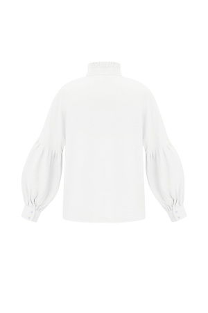 Blouse Femme En Viscose Manches Ballon Col Montant h5 Image6
