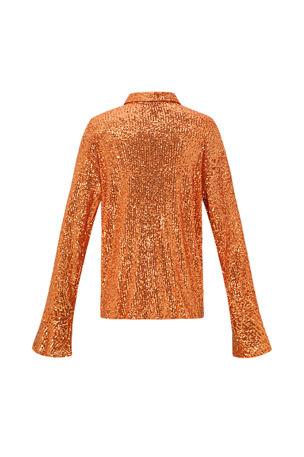 Blouse Femme En Polyester Paillettes Brillante Manches Longues Image5