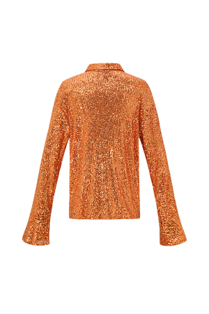 Blouse Femme En Polyester Paillettes Brillante Manches Longues h5 Image5