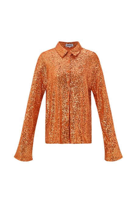 Blouse Femme en Polyester Paillettes Brillante Manches Longues 2
