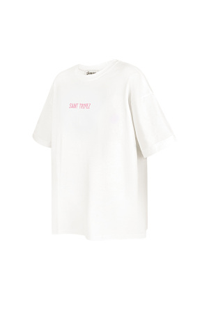 Coton T-Shirt Femme Oversized Imprimé Saint Tropez h5 Image4