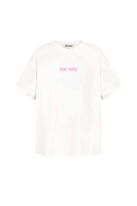 Coton T-shirt Femme Oversized Imprimé Saint Tropez 2