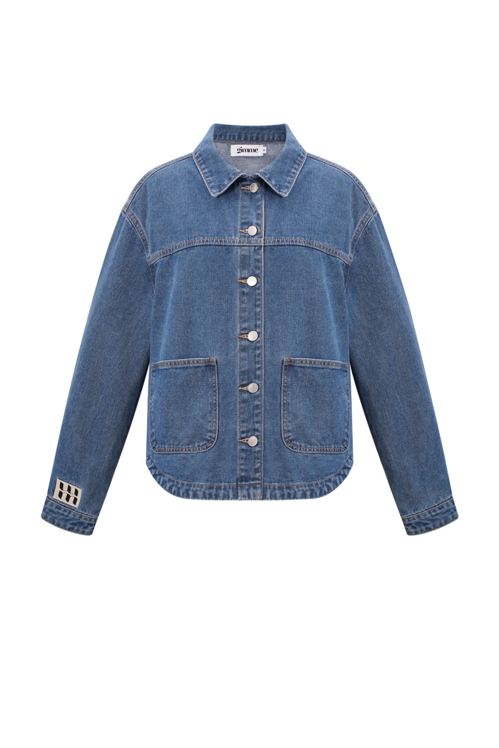 Veste En Jean Pour Femme Coupe Classique Avec Patch Logo De Marque