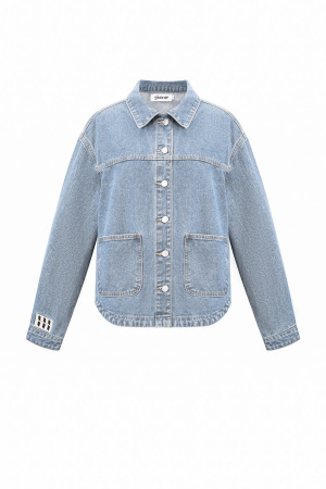 Veste En Jean Pour Femme Coupe Classique Avec Patch Logo De Marque h5 Image6