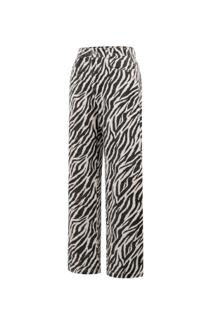 Tissu Coton Femmes Pantalon Droit Casual Rayures Zèbre h5 Image6