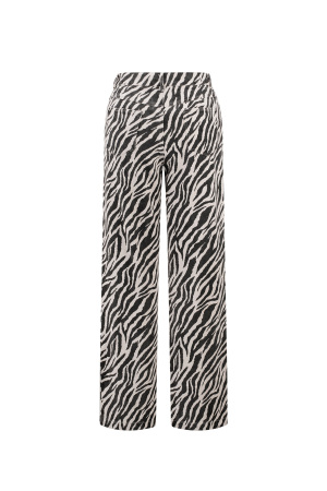 Tissu Coton Femmes Pantalon Droit Casual Rayures Zèbre h5 Image7