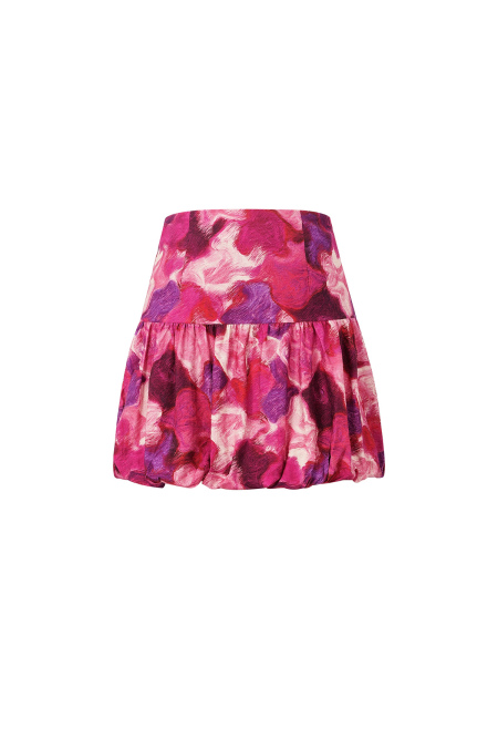 Jupe Mini Femme en Viscose à Volants Design Fuchsia 2