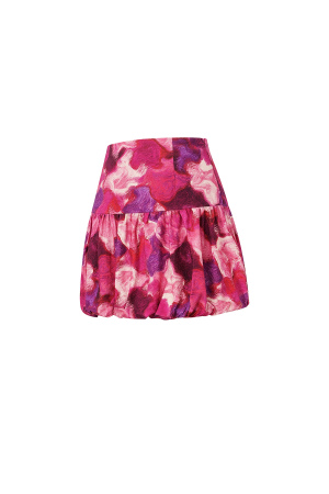 Jupe Mini Femme En Viscose À Volants Design Fuchsia h5 Image4