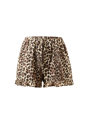 Shorts Femme À Imprimé Léopard, Taille Haute Avec Ourlet Volanté h5 