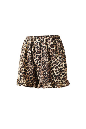 Shorts Femme À Imprimé Léopard, Taille Haute Avec Ourlet Volanté h5 Image2