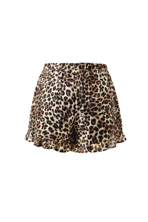 Shorts Femme À Imprimé Léopard, Taille Haute Avec Ourlet Volanté h5 Image3