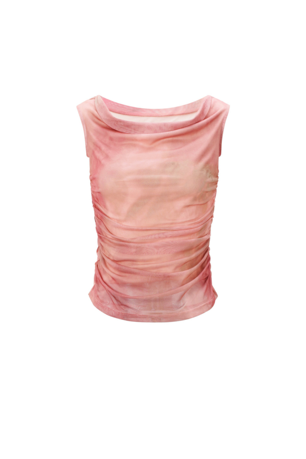 Tissu Polyester Haut Sans Manches Femme Transparent Couleur Unie Printemps/Été 