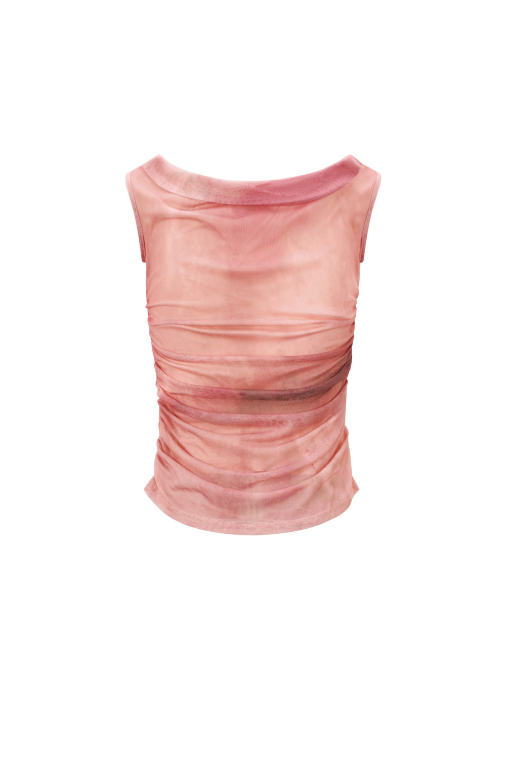 Tissu Polyester Haut Sans Manches Femme Transparent Couleur Unie Printemps/Été Image3