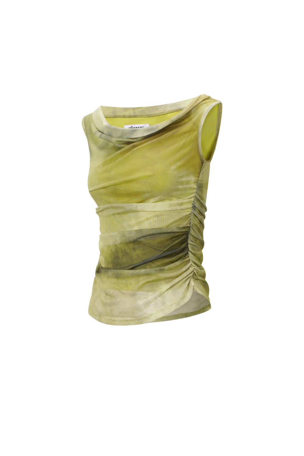 Tissu Polyester Haut Sans Manches Femme Transparent Couleur Unie Printemps/Été Image11
