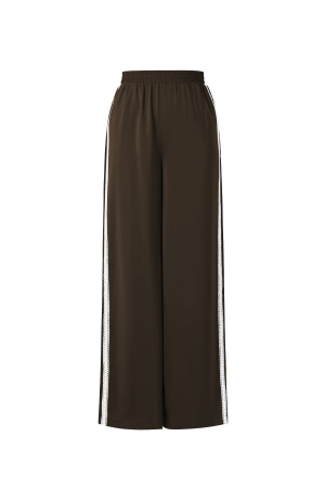 Tissu En Fibre De Polyester Femmes Pantalon Droit Sportif Contraste De Couleurs h5