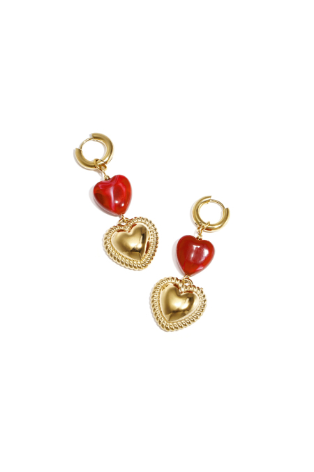 Boucles d'oreilles pendantes en forme de cœur