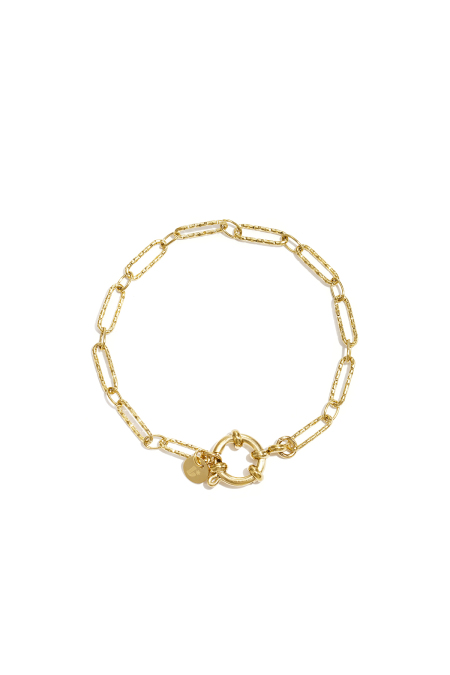 Bracelet avec fermoir avant et maillons alternés