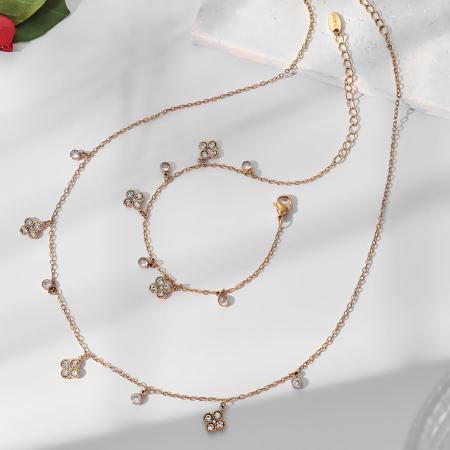 Colliers pendentifs pour femmes en acier inoxydable étanche couleur or avec motif floral numéro 8