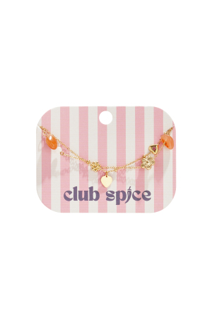 Bracelet À Breloques Avec Perles Orange, Fleurs Et Cœurs h5 Image3