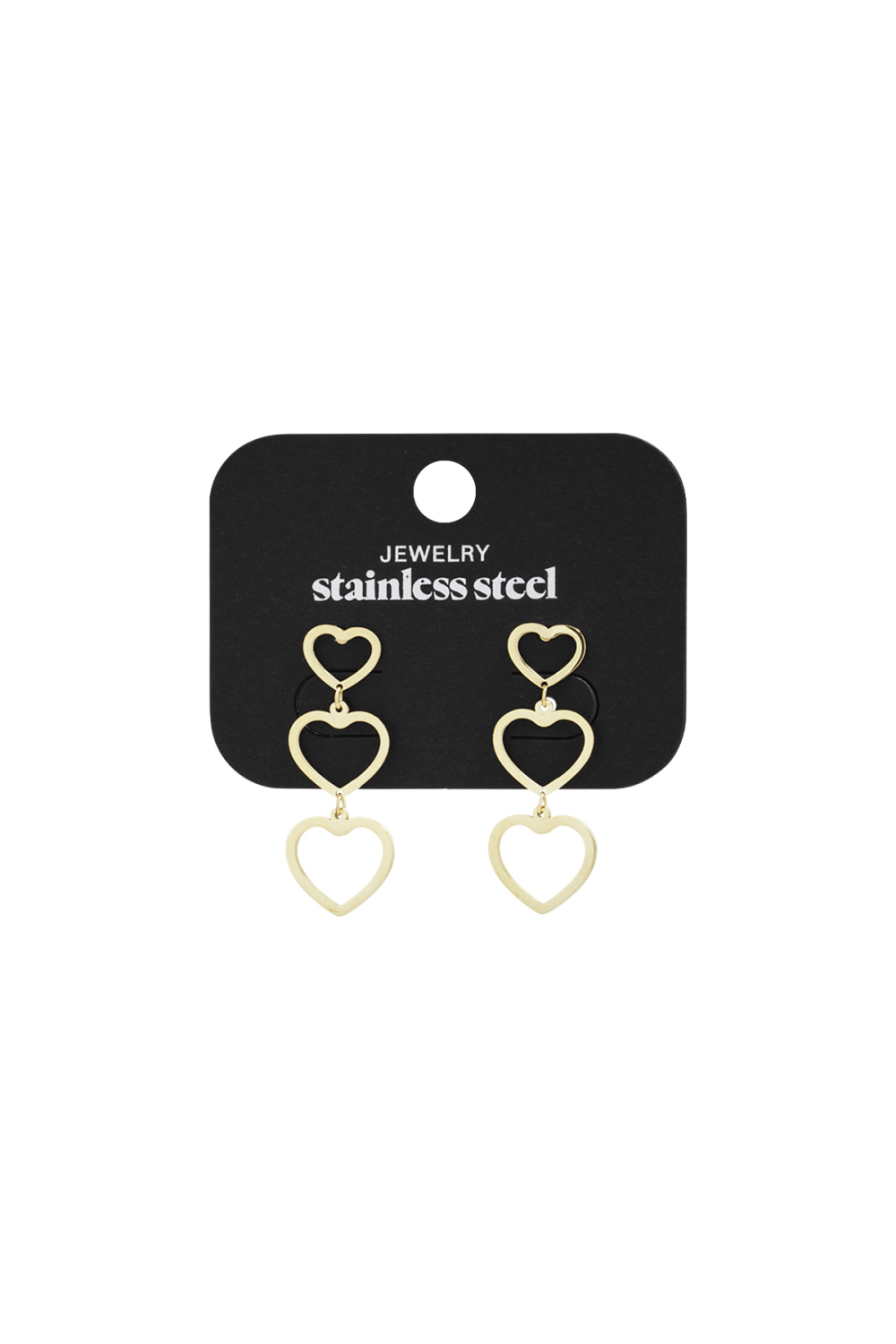 Boucles D'Oreilles Pendantes En Acier Inoxydable En Forme De Cœur, Collection Décontractée Et Simple Pour Femmes Image6
