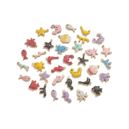 Pendentif femme étanche en acier inoxydable, motif organisme marin, à faire soi-même (1 pièce)