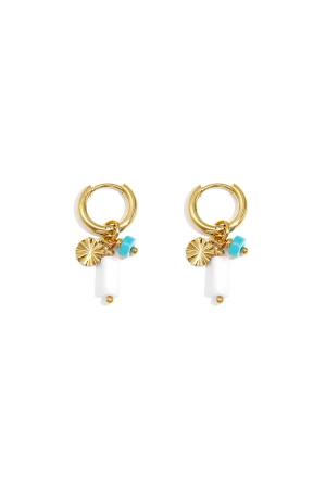 Boucles D'Oreilles Avec Perles Et Breloque En Forme De Pièce h5 Image5