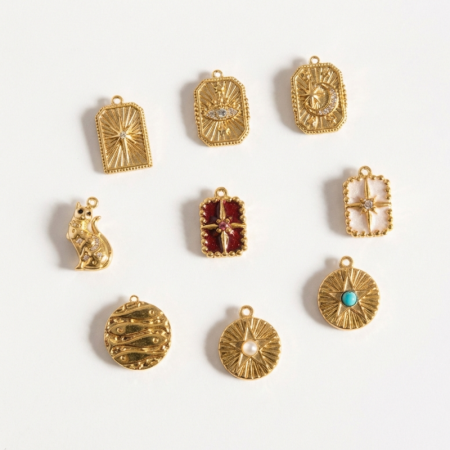Pendentifs délicats rétro en acier titane couleur or pour femmes, inspirés du tarot