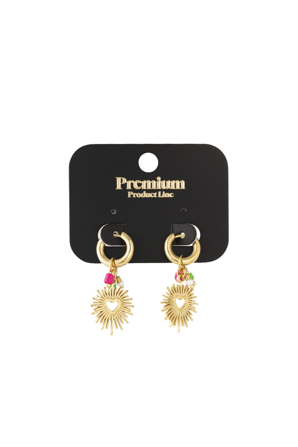Boucles D'oreilles Avec Coeur Et Perles Acier Inoxydable Image5