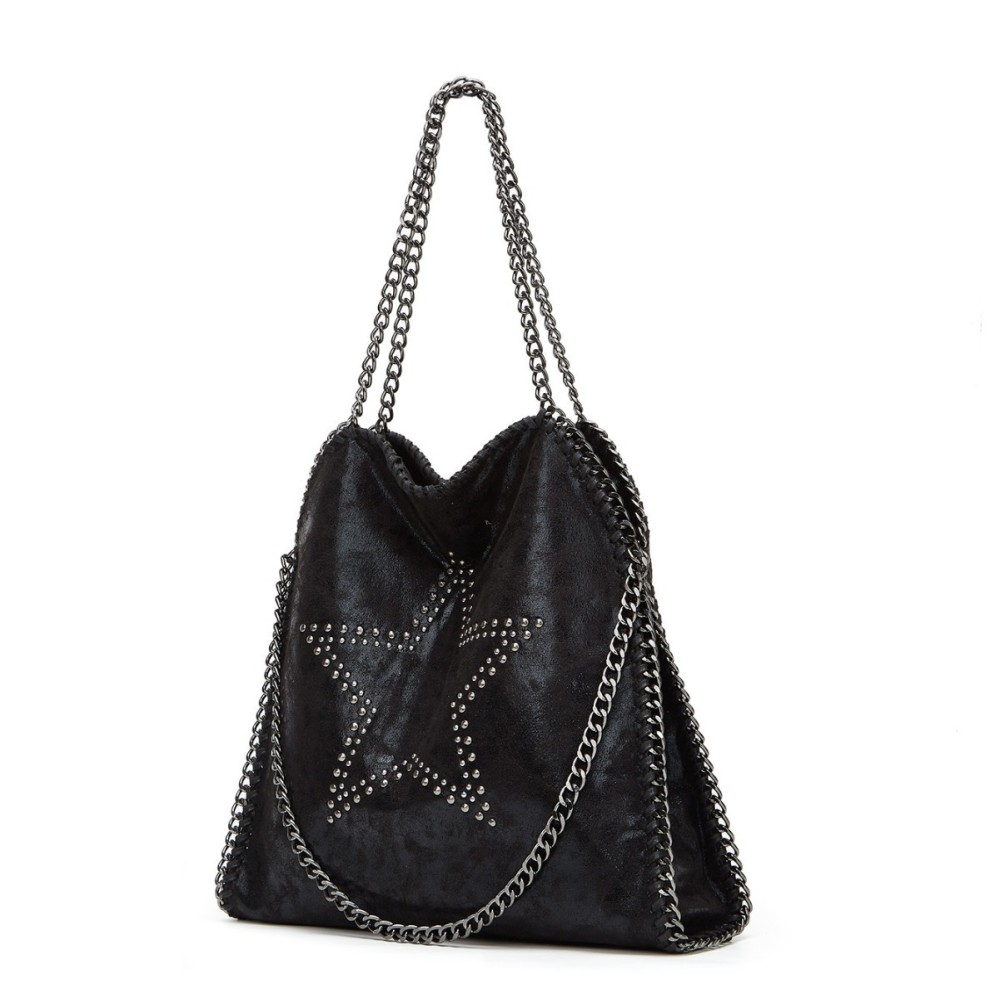 Sac Fourre-Tout Moderne À Rivets Et Étoiles Pour Femme En Pu (1 Pièce)
