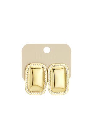 Boucles D'Oreilles À Tige En Acier Inoxydable Rectangulaires, Série Décontractée Et Simple Pour Femmes h5 Image4