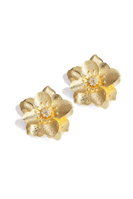 Boucles d'oreilles grandes fleurs de luxe
