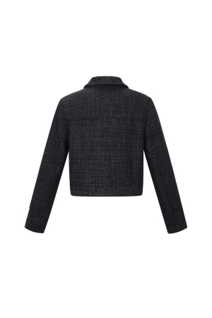 Tissu En Fibre De Polyester Femme Veste Élégante À Carreaux Statement h5 Image3