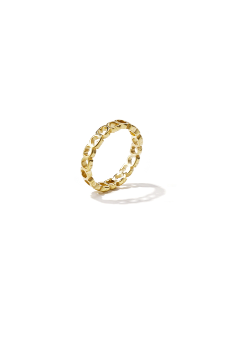Bague ornée d'une rangée de cœurs vides