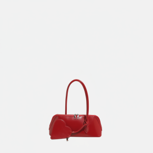 Sac À Bandoulière Simple Et Élégant En Pu Pour Femme, Couleur Unie, Motif Cœur h5 Image2