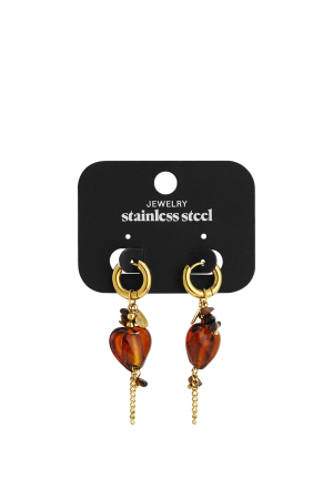 Boucles D'Oreilles Pendantes En Acier Inoxydable, Série Heart Daily Simple, Bijoux Pour Femmes h5 Image5