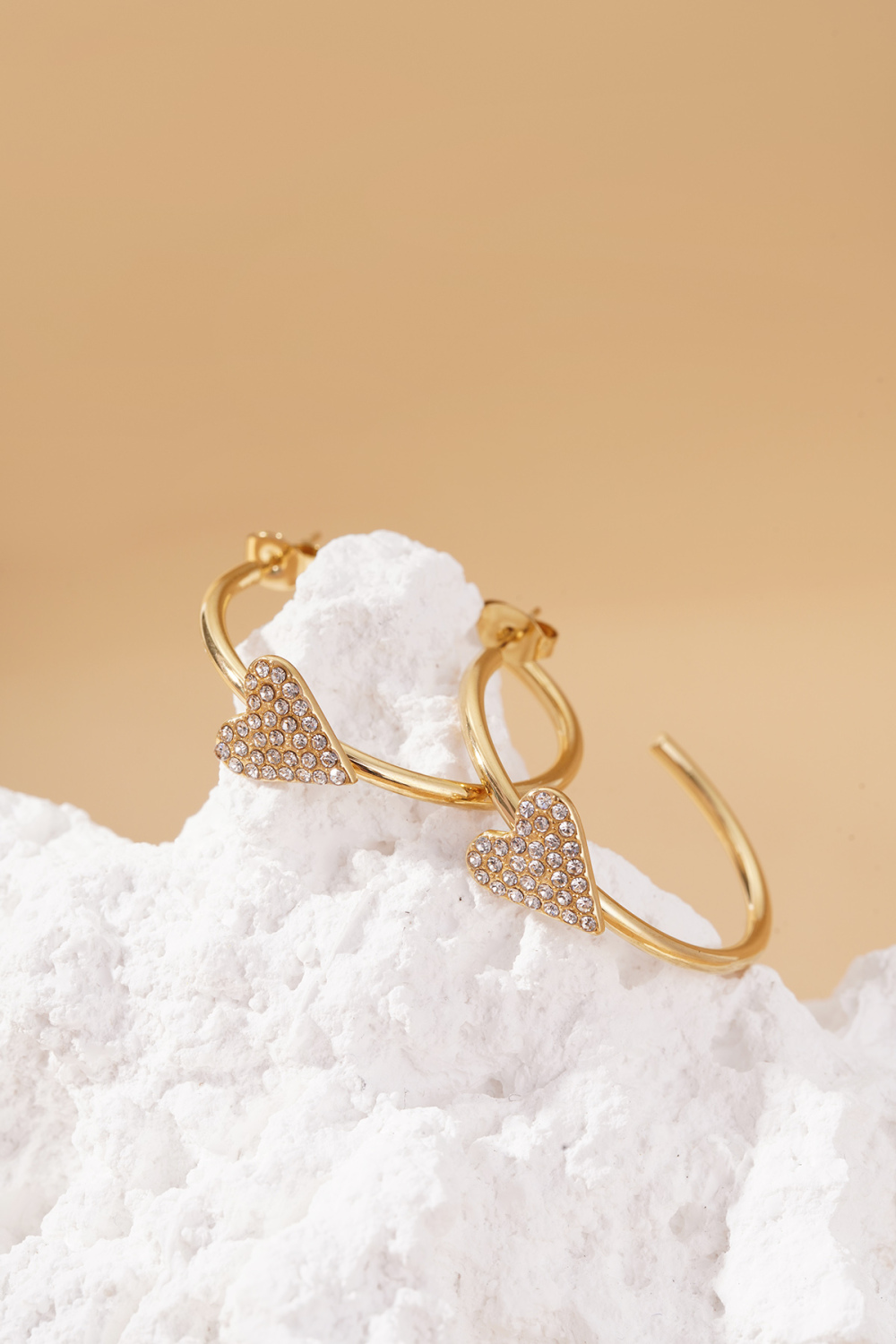 Boucles D'Oreilles Créoles En Forme De Cœur Image5