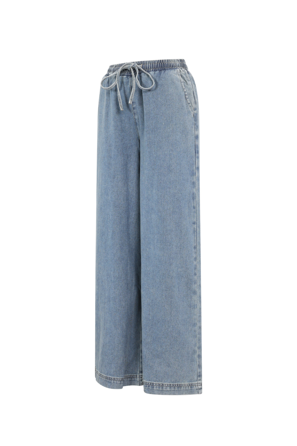 Coton Tissé Pantalon Large Femme Style Sportif Couleur Unie Image2