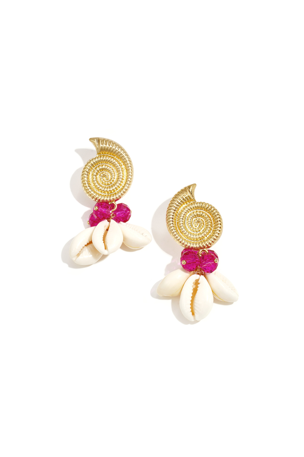 Boucles D'Oreilles Avec Pendentifs En Forme De Coquillage Et Perles Image5