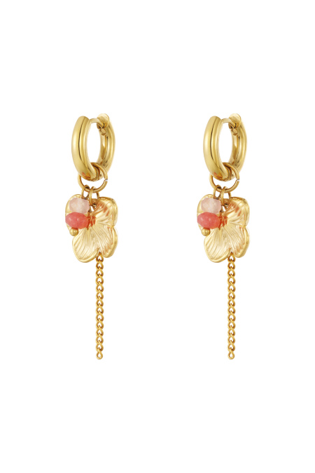 Boucles d'oreilles pendantes en acier inoxydable, série Fleur, décontractée, simple et quotidienne, bijoux pour femmes
